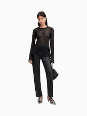 AllSaints Black Jada Top - Image 1 of 7