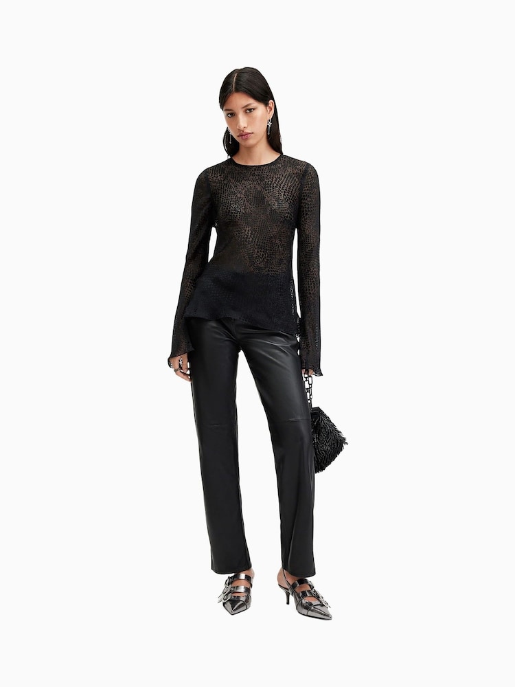 AllSaints Black Jada Top - Image 1 of 7