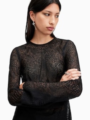 AllSaints Black Jada Top - Image 2 of 7