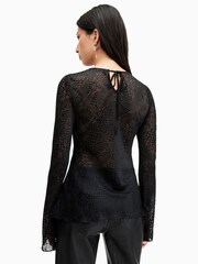 AllSaints Black Jada Top - Image 5 of 7