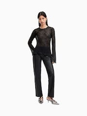 AllSaints Black Jada Top - Image 6 of 7
