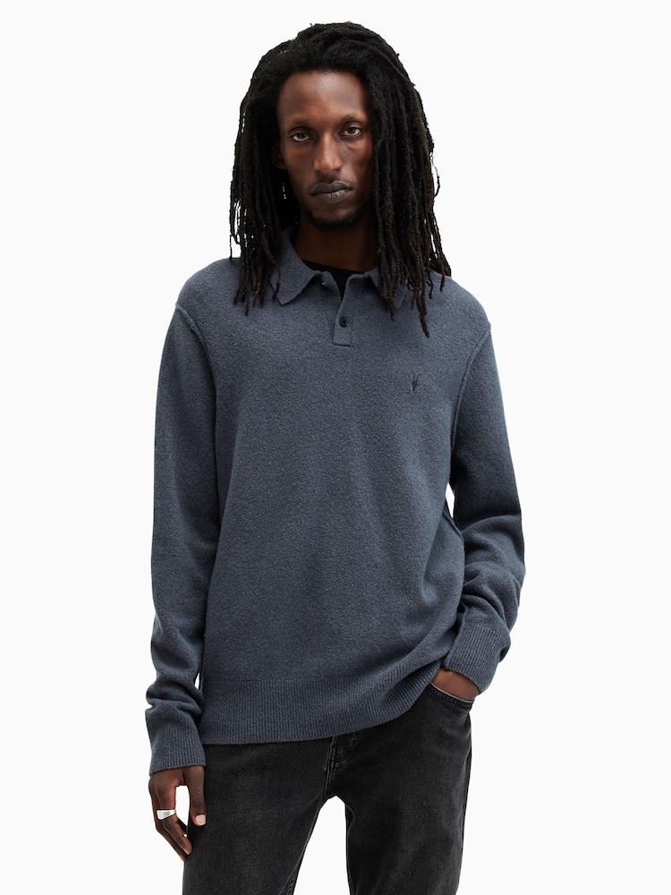 AllSaints Statten Langärmeliges Polo-Shirt - Bild 1 von 7