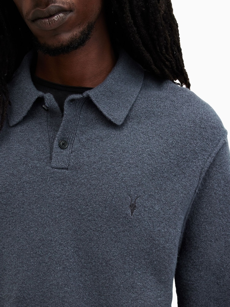 AllSaints Statten Langärmeliges Polo-Shirt - Bild 2 von 7