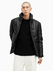 AllSaints Black Raya Puffer Jacket - Image 1 of 9