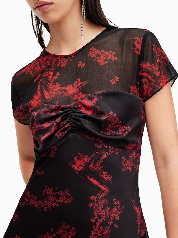 AllSaints Red Tasha Dress - Image 2 of 6