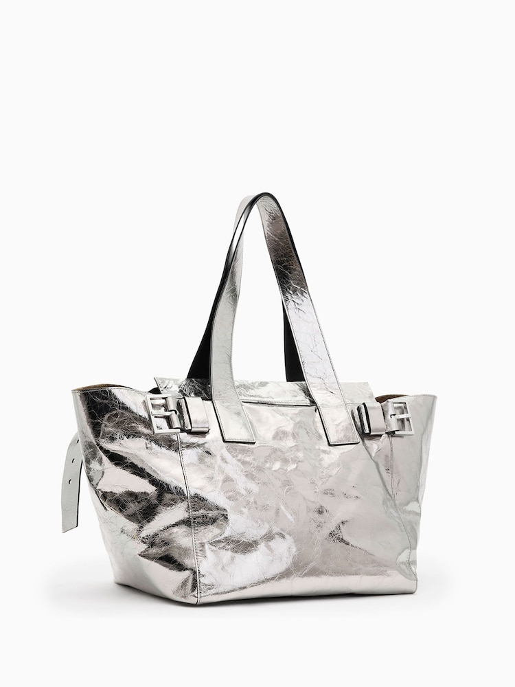AllSaints Grey Perez Shoulder Bag - Image 6 of 6