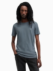 Пепельно-синий - Футболка с круглым вырезом и короткими рукавами Allsaints Tonic - Image 1 of 5