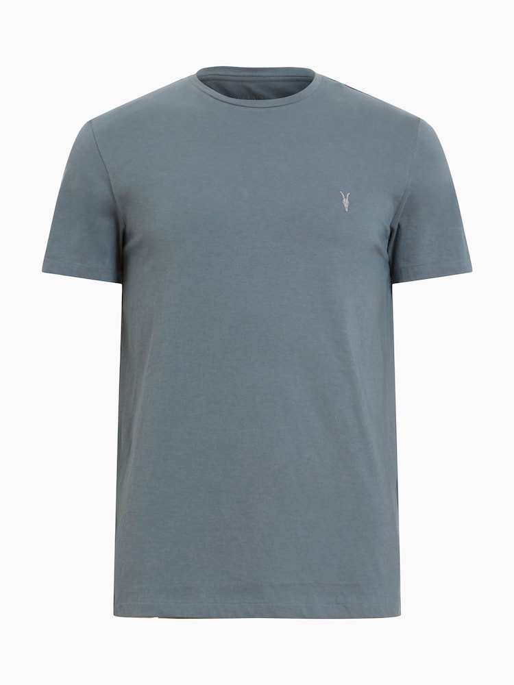AllSaints Ashy Blue Tonic Short Sleeve Crew T-Shirt - Image 5 of 5 AllSaints Ashy Blue Tonic Short Sleeve Crew T-Shirt - Image 5 of 5