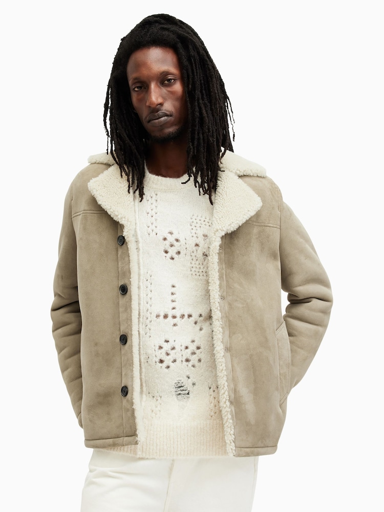 AllSaints Brown Paulson Coat - Image 1 of 9