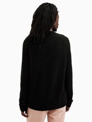 AllSaints Black Peace Crew Neck Jumper - Image 5 of 6