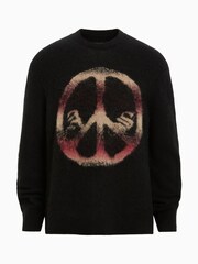 AllSaints Black Peace Crew Neck Jumper - Image 6 of 6