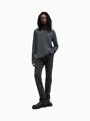 AllSaints Blue Reform Long Sleeve Polo Shirt - Image 3 of 5