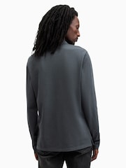 AllSaints Blue Reform Long Sleeve Polo Shirt - Image 4 of 5