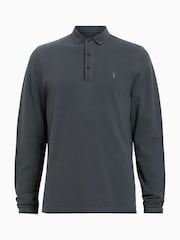 AllSaints Blue Reform Long Sleeve Polo Shirt - Image 5 of 5