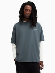 AllSaints Blue Underground Short Sleeve 100% Cotton Crew T-Shirt - Image 1 of 8