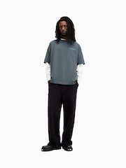 AllSaints Blue Underground Short Sleeve 100% Cotton Crew T-Shirt - Image 3 of 8