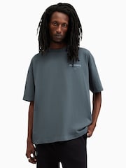 AllSaints Blue Underground Short Sleeve 100% Cotton Crew T-Shirt - Image 4 of 8