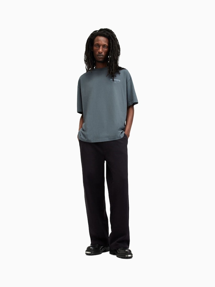 AllSaints Blue Underground Short Sleeve 100% Cotton Crew T-Shirt - Image 5 of 8