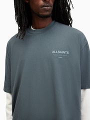 AllSaints Blue Underground Short Sleeve 100% Cotton Crew T-Shirt - Image 6 of 8