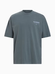 AllSaints Blue Underground Short Sleeve 100% Cotton Crew T-Shirt - Image 8 of 8