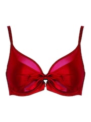 Pour Moi Red All Yours Satin and Mesh Front Fastening Bra - Image 3 of 4