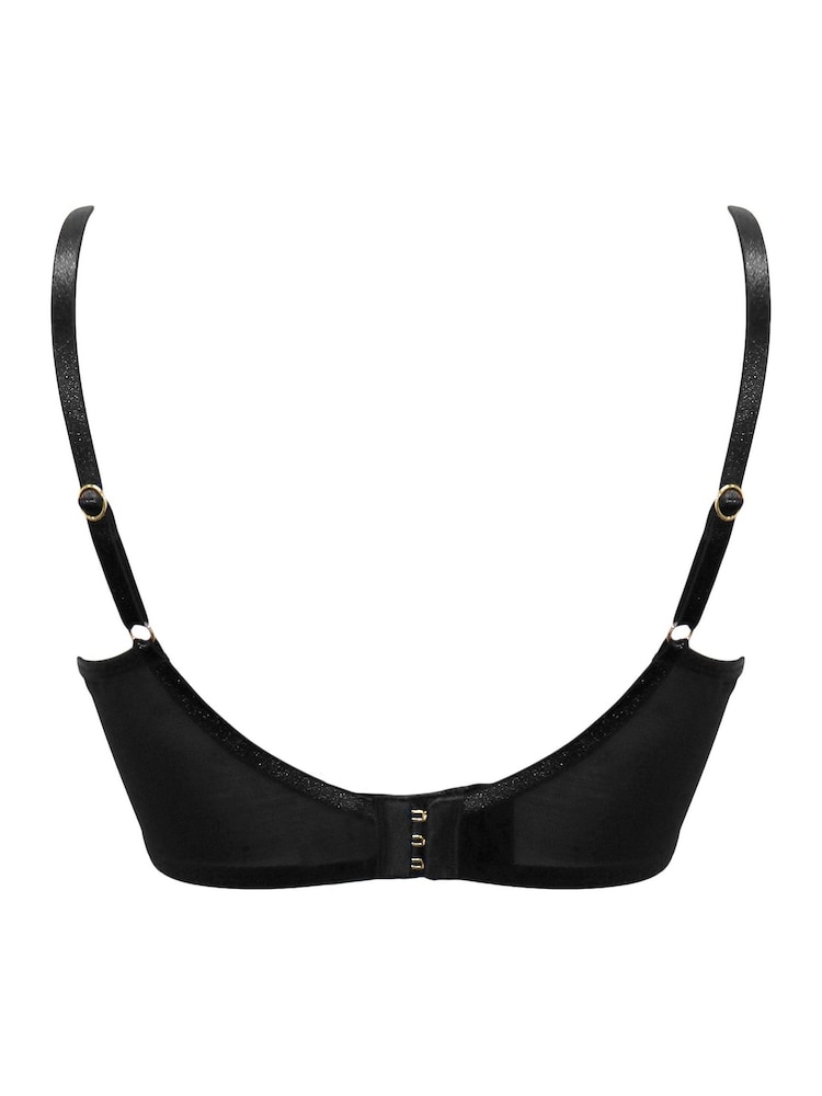 Pour Moi Black Sequin Balcony Intense Underwired Bra - Image 6 of 6