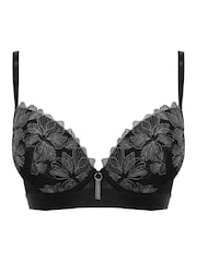 Pour Moi Black/Silver Push Up Constance Padded Longline Bra - Image 3 of 4