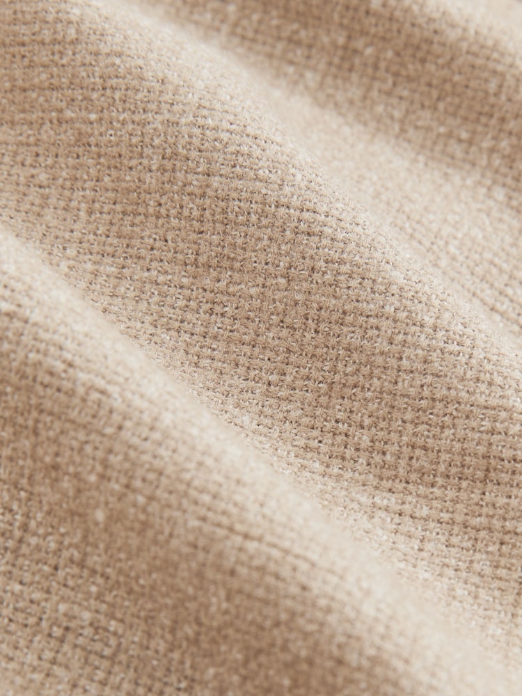 Reiss Oatmeal Stack Slim-Fit Single-Breasted Wool-Blend Textured Blazer - Image 10 of 10