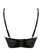 Pour Moi Black Sequin Push Up Intense Padded Underwired Longline Bra - Image 4 of 4