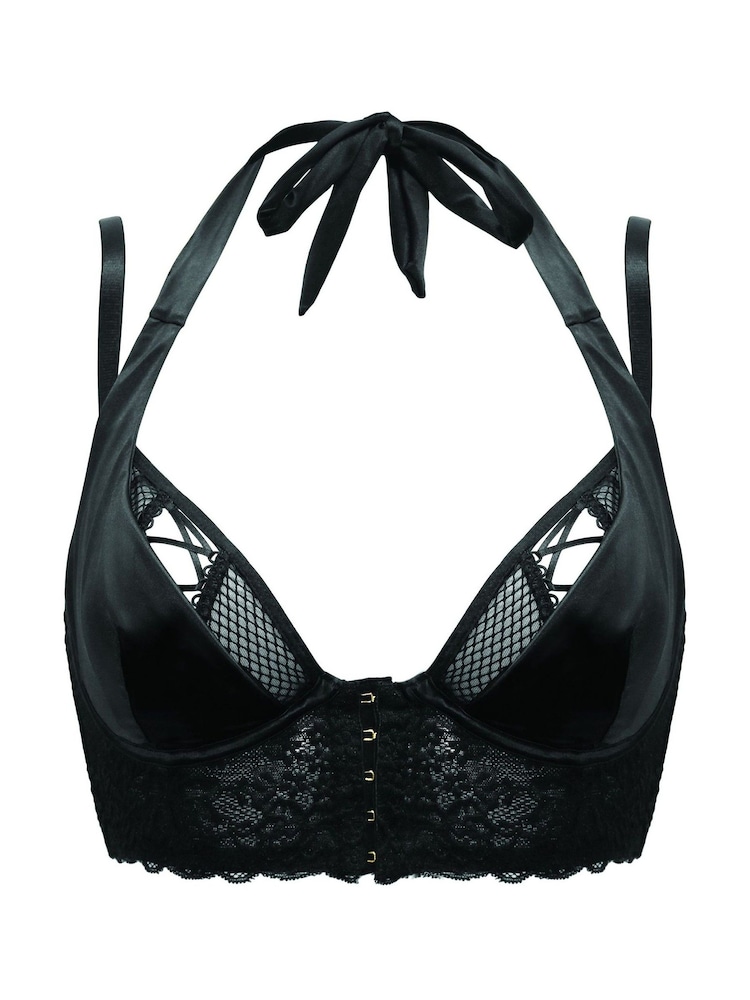 Pour Moi Black Suspense Laced Up Double Layer Front Fastening Bralette - Image 2 of 4 Pour Moi Black Suspense Laced Up Double Layer Front Fastening Bralette - Image 2 of 4