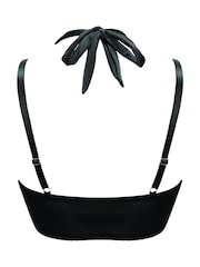 Pour Moi Black Suspense Laced Up Double Layer Front Fastening Bralette - Image 4 of 4