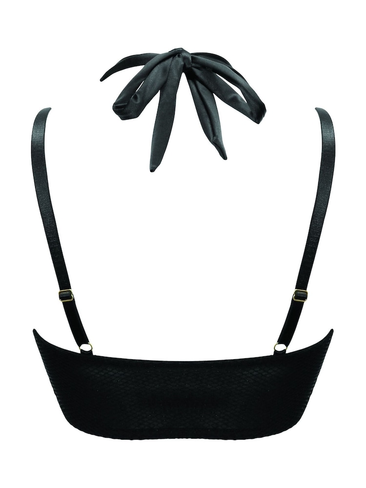 Pour Moi Black Suspense Laced Up Double Layer Front Fastening Bralette - Image 4 of 4