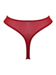 Pour Moi Red All Yours Satin and Mesh Thong - Image 4 of 4