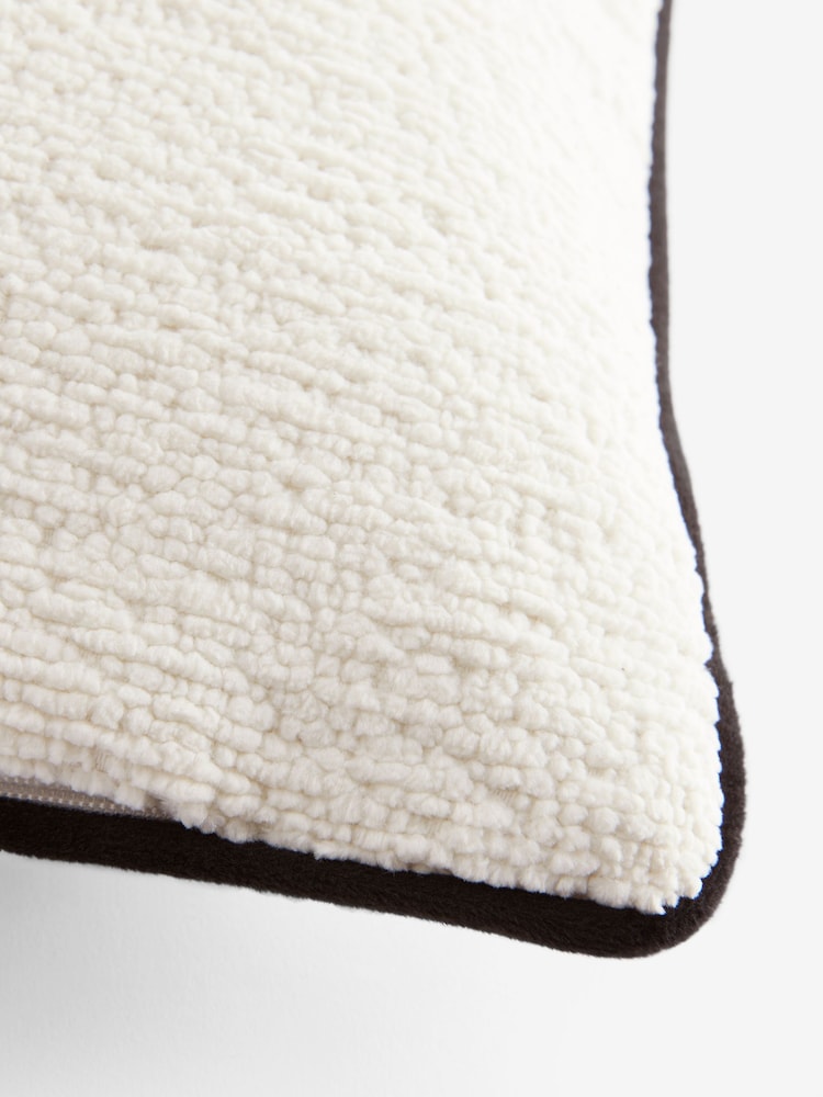 Ivory 50 x 50cm Boucle Chenille Cushion - Image 4 of 4