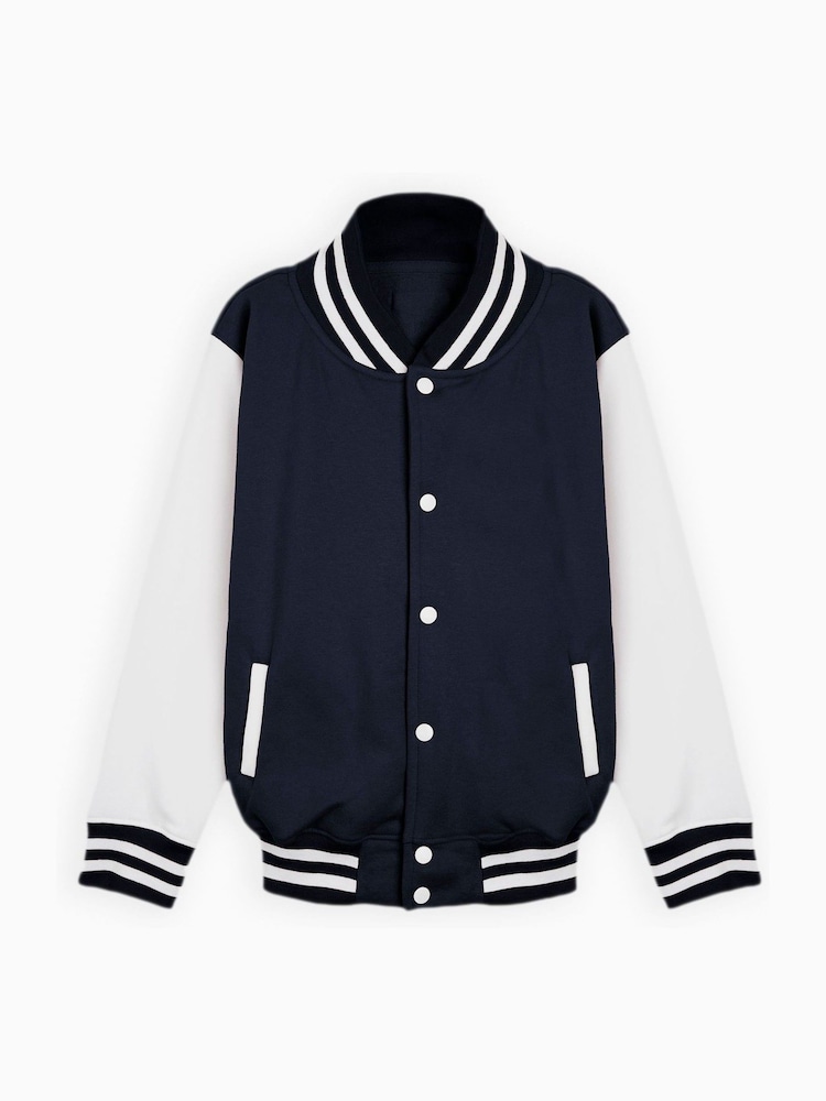 Dollymix Kids Blue Personalised Varsity Jacket - Image 1 of 5 Dollymix Kids Blue Personalised Varsity Jacket - Image 1 of 5