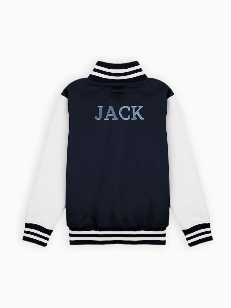 Dollymix Kids Blue Personalised Varsity Jacket - Image 2 of 5