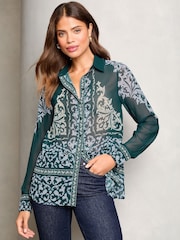 Lipsy Chiffon Langarmbluse mit Knopfleiste - Bild 3 von 4