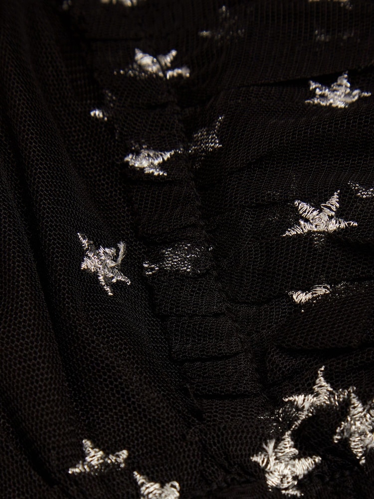 Monsoon Black Star Print Tulle Dress - Image 3 of 3