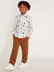 Monsoon Natural Corduroy Pull-On 100% Cotton Trousers - Image 1 of 4
