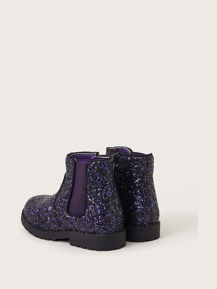 Monsoon Purple Glitter Chelsea Boots - Image 3 of 3