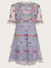 Monsoon Blue Utopia Floral Embroidered Dress - Image 2 of 3