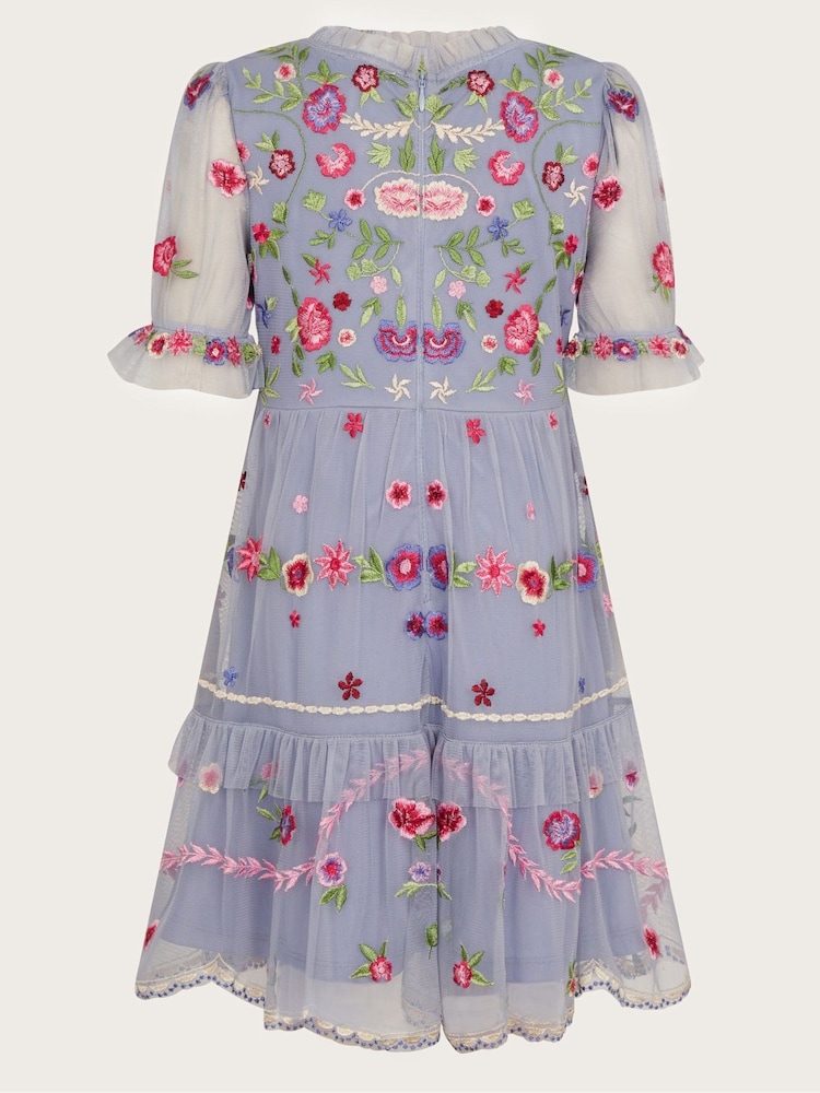 Monsoon Blue Utopia Floral Embroidered Dress - Image 2 of 3