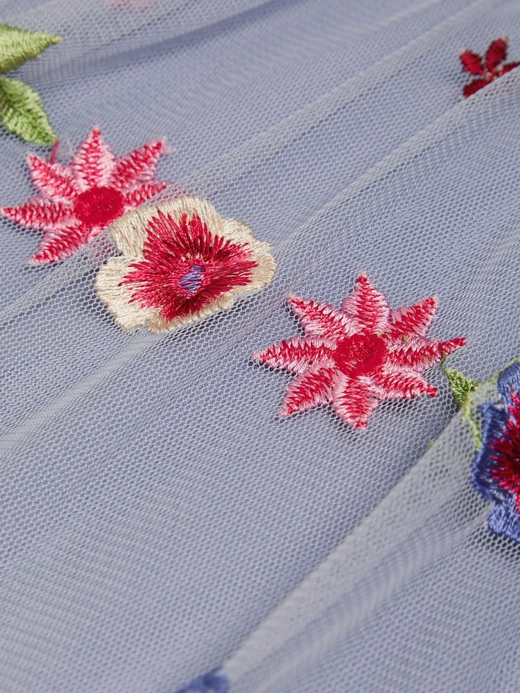 Monsoon Blue Utopia Floral Embroidered Dress - Image 3 of 3