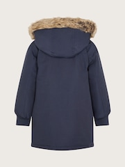 Monsoon Blue Hooded Faux Fur Coats - Image 2 of 3