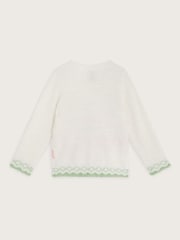 Monsoon Cream Fuzzy Knit Christmas Reindeer Jumper - Image 3 of 4
