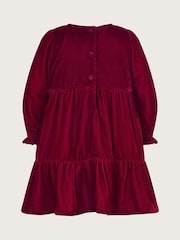 Monsoon Red Baby Smocked Velour Dress - Image 2 of 3
