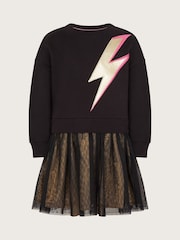 Monsoon Black 2-in-1 Lightning Jumper Dress - Image 1 of 3