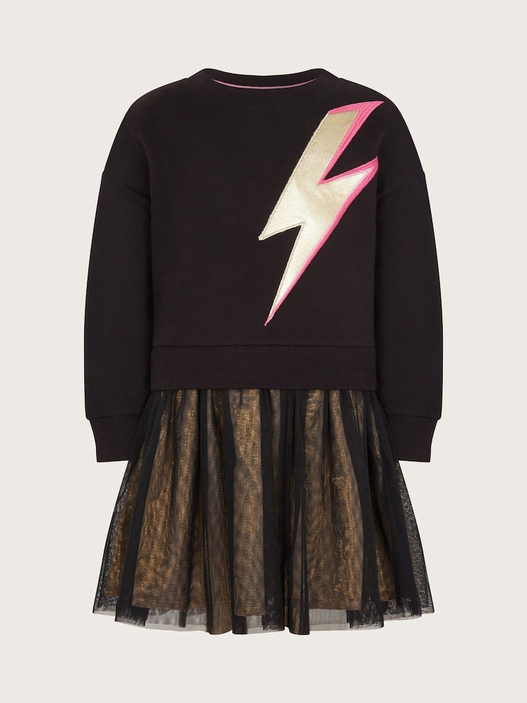 Monsoon Black 2-in-1 Lightning Jumper Dress - Image 1 of 3