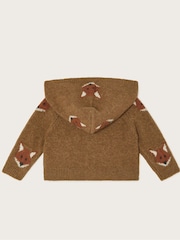 Monsoon Brown Newborn Fox Knit Cardigan - Image 2 of 3