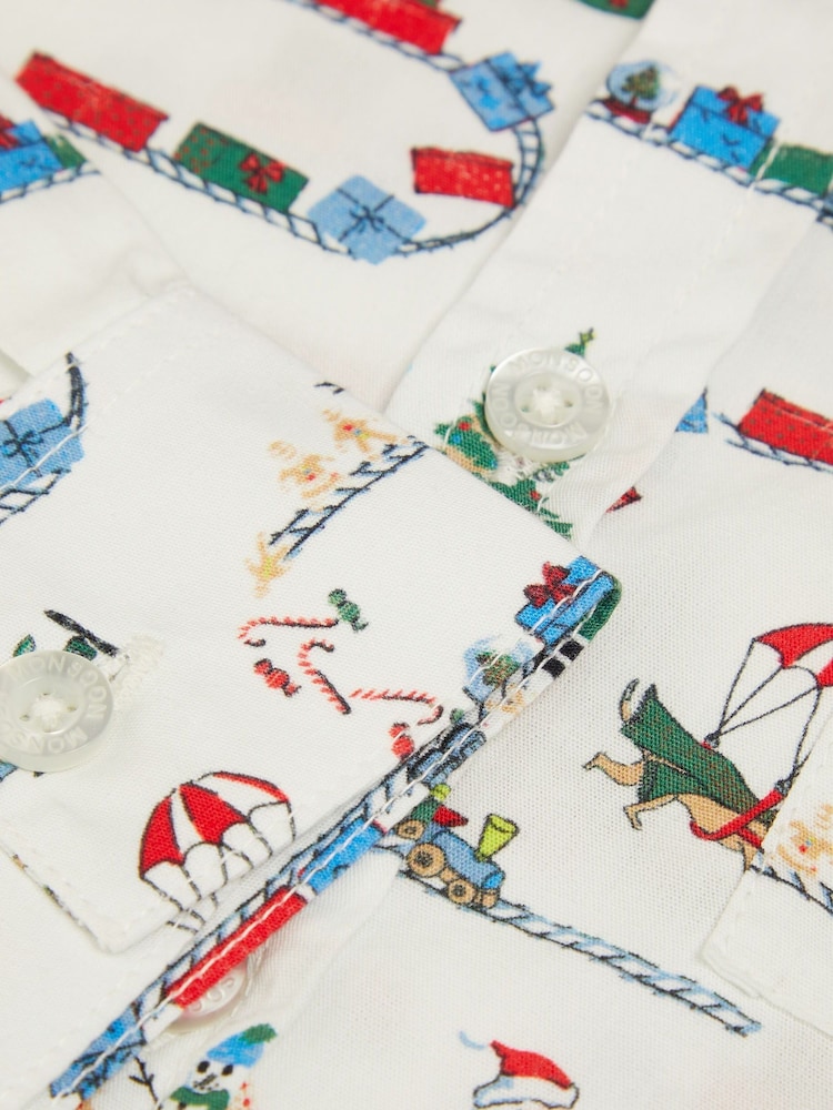 Monsoon Natural Christmas Bow Tie 100% Cotton Shirt - Image 3 of 3